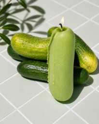 Pickle Candle - Realistic Food Decor, Beeswax Novelty Candle, Quirky Kitchen Gift - thumbnail 1