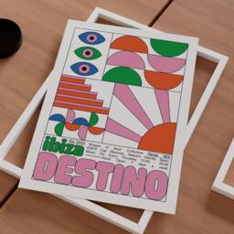 Destino Ibiza Club Print - Poster Wall Art Geometric Funky Dj Clubbing Patterned Bauhaus House Music - thumbnail 2