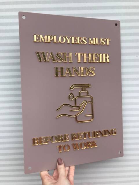 Employees Must Wash Hands Sign - Salon & Business Decor - image 1