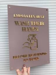 Employees Must Wash Hands Sign - Salon & Business Decor - thumbnail 1