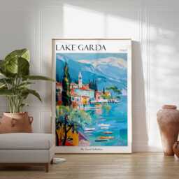 Lake Garda Travel Poster Italian Wall Art Print - thumbnail 3