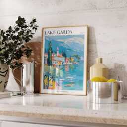 Lake Garda Travel Poster Italian Wall Art Print - thumbnail 2