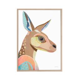 Kangaroo Print, Animal Art, Colourful Artwork, Australian Native Animal, Collage, Fauna, Art Wall Decor - thumbnail 2