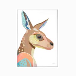 Kangaroo Print, Animal Art, Colourful Artwork, Australian Native Animal, Collage, Fauna, Art Wall Decor - thumbnail 3