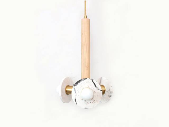 Calacatta Viola Marble & Maple Triple Pendant Light Modern Ceiling Fixture Kitchen Island Chandelier - image 1