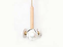 Calacatta Viola Marble & Maple Triple Pendant Light Modern Ceiling Fixture Kitchen Island Chandelier