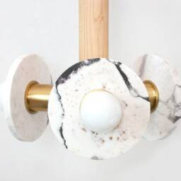 Calacatta Viola Marble & Maple Triple Pendant Light Modern Ceiling Fixture Kitchen Island Chandelier - thumbnail 4