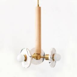 Calacatta Viola Marble & Maple Triple Pendant Light Modern Ceiling Fixture Kitchen Island Chandelier - thumbnail 3