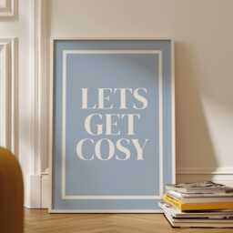Let's Get Cosy Light Blue Wall Art, Daily Affirmations Poster, Minimalist Decor, Cute Bedroom Print, Simply Home Art - thumbnail 3