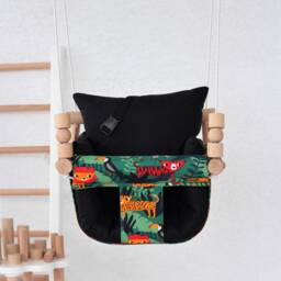 Handmade Jungle Print Baby Swing Montessori Highchair Swing - thumbnail 2