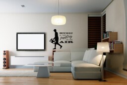 Music Is Poetry Quote Person With Boombox -Wall Decal Custom Vinyl Art Stickers - thumbnail 1