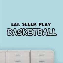 Eat Sleep Play Basketball Wall Decal Sports Quote Saying Athletics Boys Room Decor Mural Stickers Sayings - Vwaq - thumbnail 1