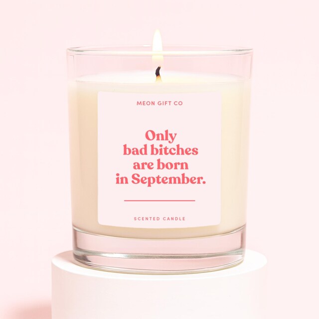 Funny September Birthday Candle - Gifts For Women Only Bad Bitches Are Born - image 1