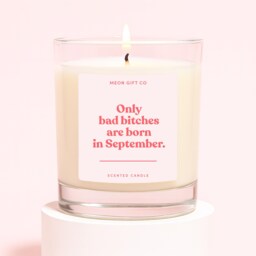 Funny September Birthday Candle - Gifts For Women Only Bad Bitches Are Born - thumbnail 1