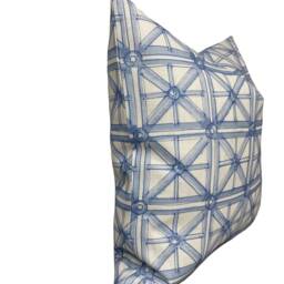 Schumacher Portail Francais Blue Indoor/Outdoor Cushion Cover Pillow Double Sided - thumbnail 2