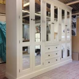 Wardrobe - 6 Door 3 Drawer Mirrored Panel Style Combination Wardrobe - thumbnail 2