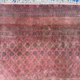 7x10 Antique Afghan Rug, Distressed Terracotta Bukhara Large Muted Red Wool Tribal Rug Living Room, Faded Huge Area - thumbnail 3