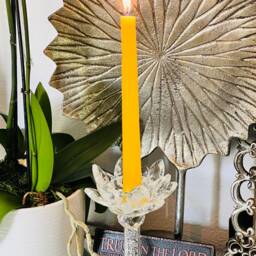 Geranium & Ylang Beeswax Candles, - Set Of Three - thumbnail 4