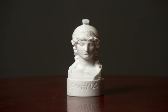 Marble Bust Of Olympian Goddess Athena Carved Greek Marble Statue Figurine Artist Sculpture - image 1