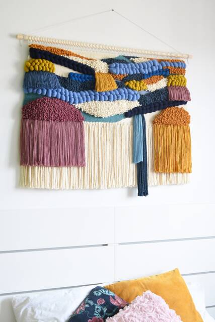 xl Modern Fiber Art Tapestry Colorful Woven Wall Hanging - image 1