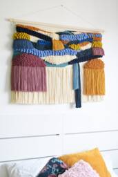 xl Modern Fiber Art Tapestry Colorful Woven Wall Hanging - thumbnail 1