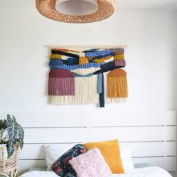 xl Modern Fiber Art Tapestry Colorful Woven Wall Hanging - thumbnail 2