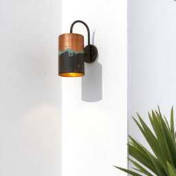 Handmade Copper Wall Sconce Patina Finish, Indoor/Outdoor Light - thumbnail 2