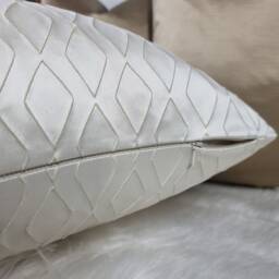 Asteroid Cream Ivory Fabric Cushion Cover Handmade Double Sided, Modern Home Decor Abstract Contemporary Chair Sofa & Bed Pillow - thumbnail 4