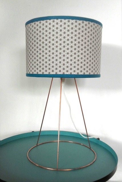 Lampshade Stars Japanese Taupe On White Background - image 1