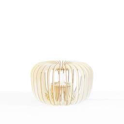 "Scandinavian Wood & Cardboard Table Lamp With Minimalist, Eco-Friendly, Cocoon Design, Recycled Materials, Kido ""Kabocha" - thumbnail 2