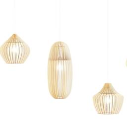 "Scandinavian Wood & Cardboard Table Lamp With Minimalist, Eco-Friendly, Cocoon Design, Recycled Materials, Kido ""Kabocha" - thumbnail 4