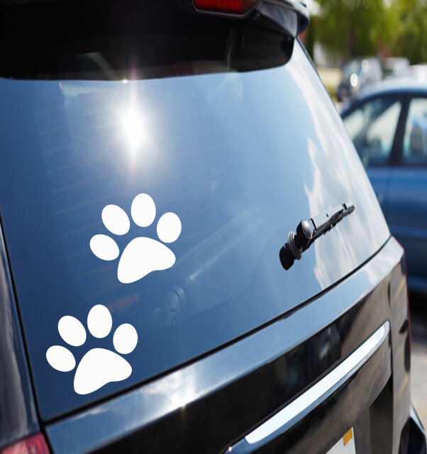 2Pcs Dog Paw Print Vinyl Decal Car, Laptop, Window, Wall - image 1