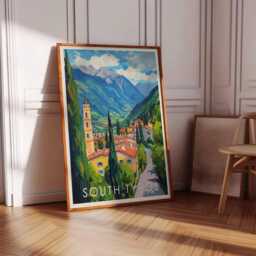 South Tyrol Italy Poster Alpine Village Art Print - thumbnail 3