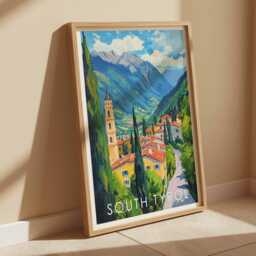 South Tyrol Italy Poster Alpine Village Art Print - thumbnail 2