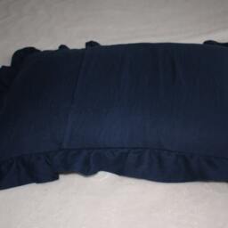 Two Ruffled Pillowcases Of 100% Pure Very Soft Linen in Handmade - thumbnail 3