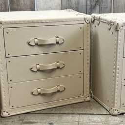 Hollywood Style 1920S Bedside Drawers, English Cream Large Matching Pair, Tailored Handmade - thumbnail 3