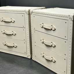 Hollywood Style 1920S Bedside Drawers, English Cream Large Matching Pair, Tailored Handmade - thumbnail 2