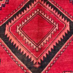 4.4x9.2 Ft, Hallway Runner Rug, Natural Dyes Vibrant Hand Knotted Rare Diamond Design Luxury Rug - thumbnail 2