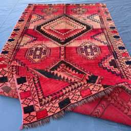 4.4x9.2 Ft, Hallway Runner Rug, Natural Dyes Vibrant Hand Knotted Rare Diamond Design Luxury Rug - thumbnail 4
