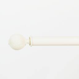 Wood Curtain Pole With Brackets, Rings & Swirl Finials in Resin - thumbnail 2