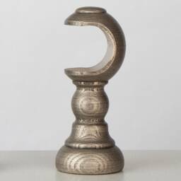 Wood Curtain Pole With Brackets, Rings & Swirl Finials in Resin - thumbnail 3