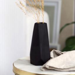 Concrete Geo Vase Tall Diamond-Shaped Handmade Homeware - thumbnail 2