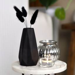 Concrete Geo Vase Tall Diamond-Shaped Handmade Homeware - thumbnail 1
