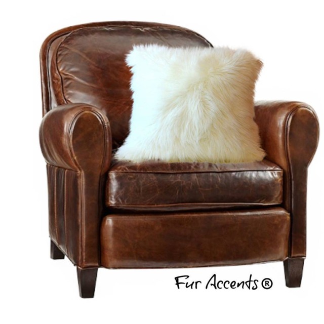 Faux Fur Pillow Cover - Plush Shag Sheepskin, White Throw