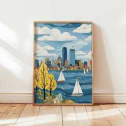 Boston Poster, Usa Travel Wall Art, Massachusetts City Print, Skyline Decor, Posters, Urban Prints, Gift For Lovers - thumbnail 1