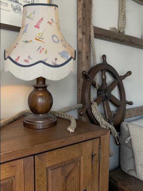 Nautical Padstow Fabric Lampshade Handmade For Table & Floor Standard Lamps Bases, Ceiling Pendant Shades - image 1