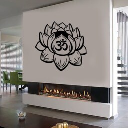 Wall Vinyl Decal Bedroom Decor Yoga Symbol Om Lotus Flower Modern Home Studio Ornament - #1015Da - thumbnail 3