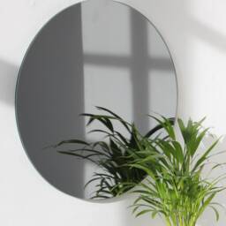 Orbis??? Black Tinted Round Frameless Minimalist Mirror - Large, Xl - thumbnail 3