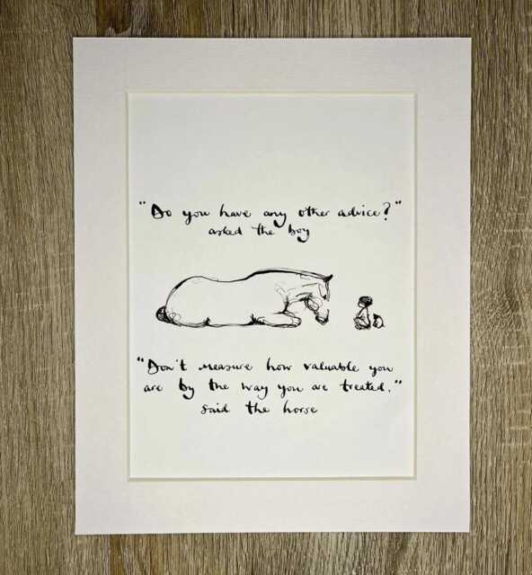 Charlie Mackesy Mounted Print - The Boy, Mole, Fox & Horse Book Page Art - image 1