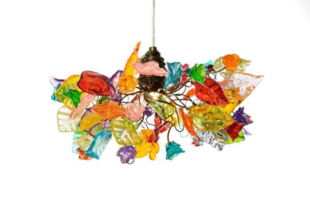 Floral Resin Ceiling Light Multicolored Flower Pendant Lamp - image 1